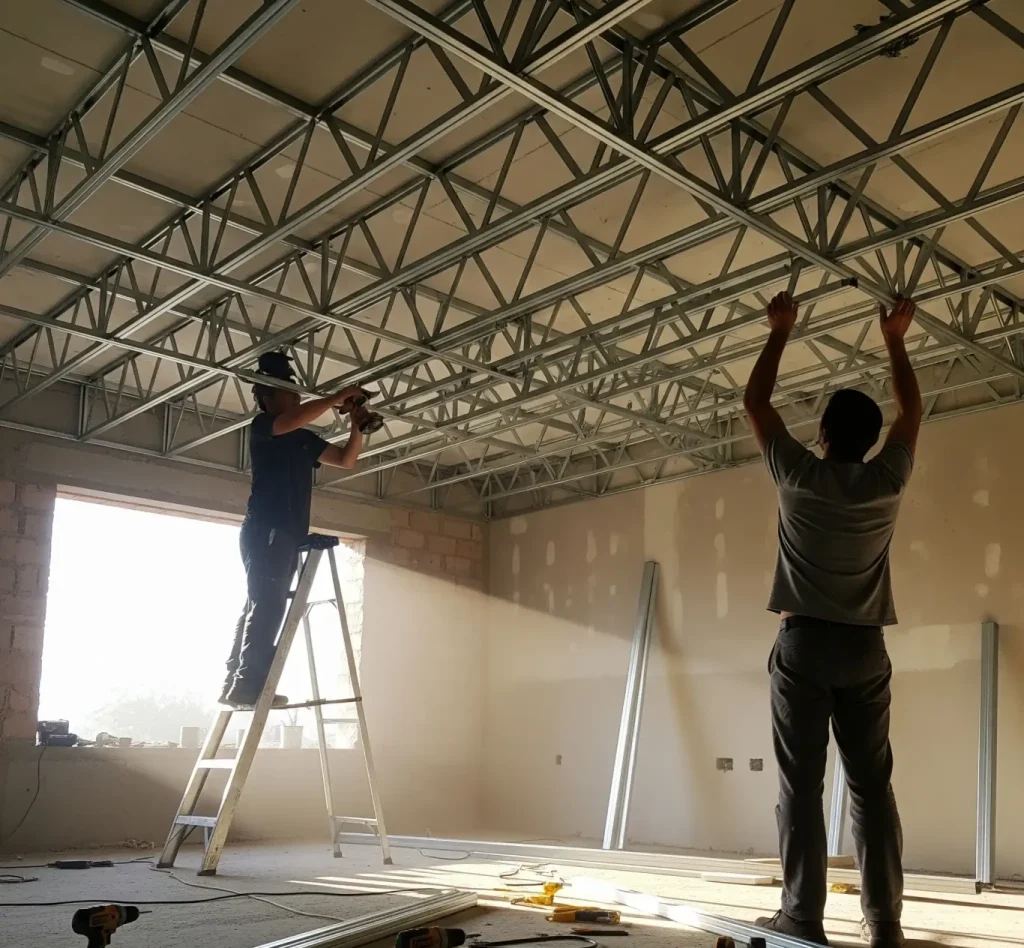 pemasangan baja ringan untuk rangka plafond